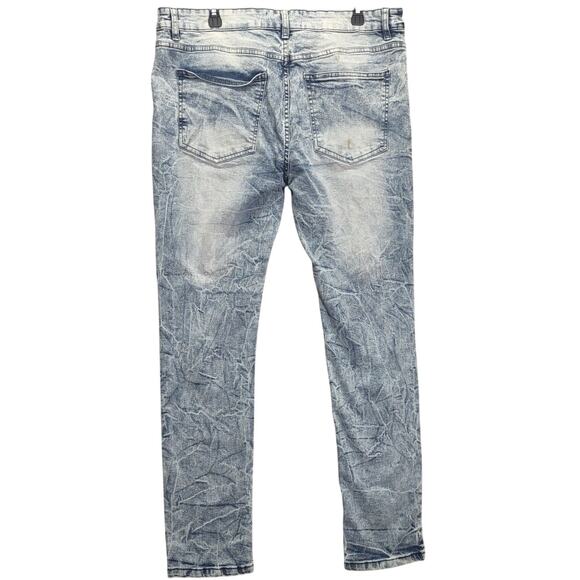 Road Narrows NYC Mens Drip Savage Distressed Denim Skinny Slim Jeans - Picture 2 of 8